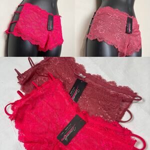 2-pack Youmita Lace Wide Sexy Panties Women Underwear Lingerie Side String S